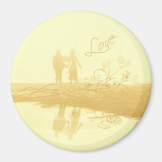 Yellow Heart Beach Wedding Magneet (Voorkant)