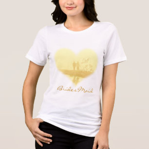 Yellow Heart Beach Wedding Tri-Blend Shirt