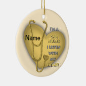 Yellow Heart CNA Nurse Keramisch Ornament (Rechts)