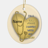 Yellow Heart CNA Nurse Keramisch Ornament (Links)