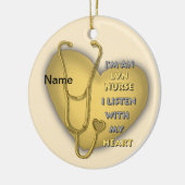 Yellow Heart LVN Nurse Keramisch Ornament (Links)