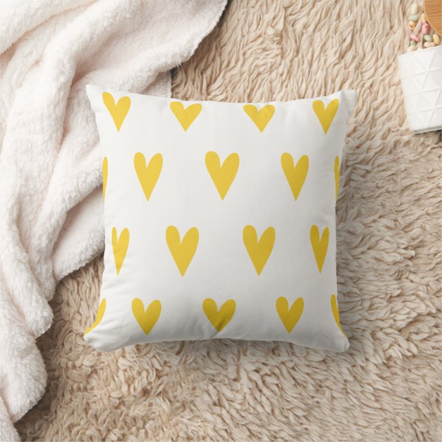 Yellow Hearts Pattern Kussen (Deken)