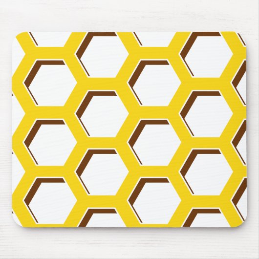 Yellow Hexagon Pattern Muismat (Voorkant)