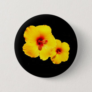 Yellow Hibiscus Badge Ronde Button 5,7 Cm