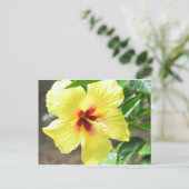 Yellow Hibiscus Briefkaart (Staand voorkant)