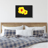 Yellow Hibiscus Canvas print (Insitu (Slaapkamer))