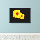 Yellow Hibiscus Canvas print (Insitu (Houten vloer))