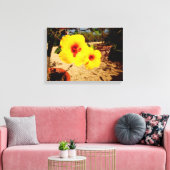 Yellow Hibiscus Canvas print (Insitu (Woonkamer))