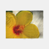 Yellow Hibiscus Fleece Deken (Voorkant (Horizontaal))