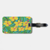 Yellow Hibiscus Tropical print Bagagelabel (Achterkant horizontaal)