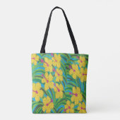 Yellow Hibiscus Tropical print Draagtas (Achterkant)