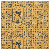 Yellow Hieroglyphics Stof (Swatch)