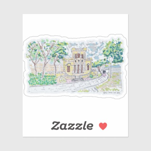 Yellow Historic Villa Sticker (Vel)