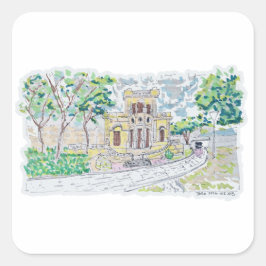 Yellow Historic Villa Vierkante Sticker