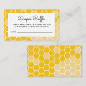 Yellow Honey Bee Baby shower Luier Raffle Tickets Informatiekaartje (Voorkant / Achterkant)