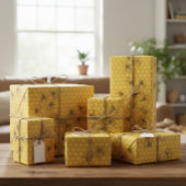 Yellow Honey Bee & Honeycomb Cadeaupapier
