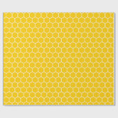 Yellow Honeycomb Pattern Cadeaupapier (Vlak)