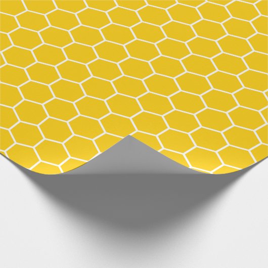 Yellow Honeycomb Pattern Cadeaupapier (Hoek)