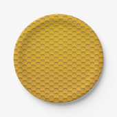 Yellow Honeycomb Pattern Papieren Bordje (Voorkant)