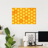 Yellow Honeycomb Pattern Poster (Thuiskantoor)