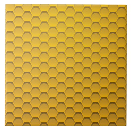 Yellow Honeycomb Pattern Tegeltje (Voorkant)