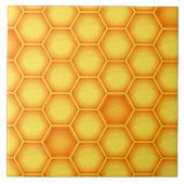 Yellow Honeycomb Pattern Tegeltje (Voorkant)