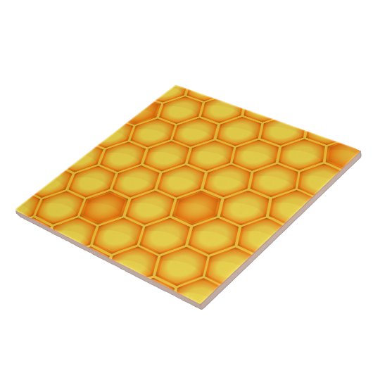 Yellow Honeycomb Pattern Tegeltje (Zijkant)
