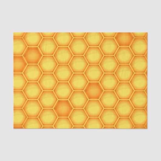 Yellow Honeycomb Pattern Tissuepapier (Voorkant)