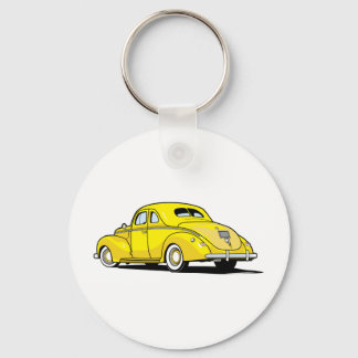 Yellow Hot Rod Coupe Sleutelhanger