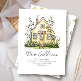 Yellow House Wildflower | Nieuw thuisadres Notitiekaartje