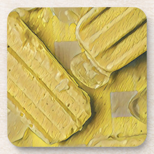 Yellow ice cream conpose bier onderzetter