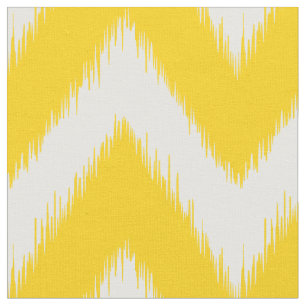 Yellow Ikat Chevron Stof