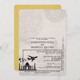 Yellow India Passport Uitnodiging voor het Huwelij