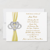 Yellow Infinity Heart Bruids Douche Uitnodiging (Voorkant)