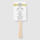 Yellow Infinity Heart Trouwprogramma Fans Handwaaier (Voorkant)