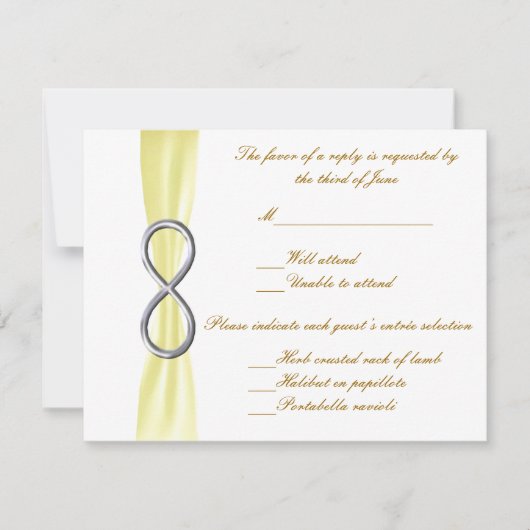 Yellow Infinity Wedding Response Kaart (Voorkant)