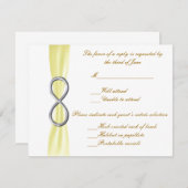 Yellow Infinity Wedding Response Kaart (Voorkant / Achterkant)