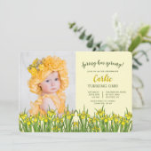 Yellow Iris Photo Invitation Anniversaire (Debout devant)