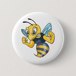 YELLOW JACKET HORNET RONDE BUTTON 5,7 CM