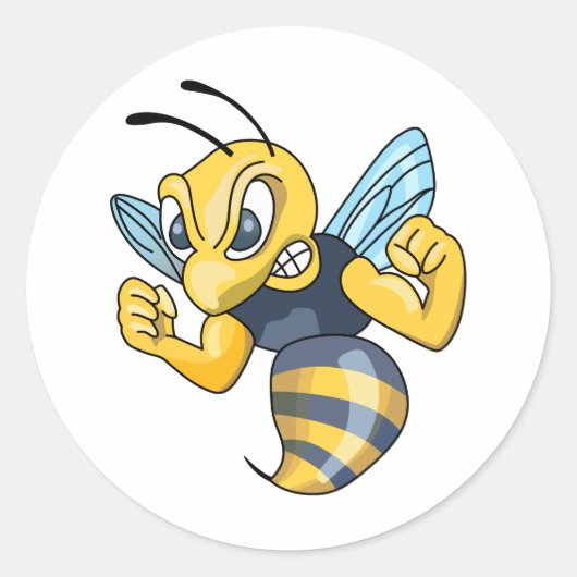 YELLOW JACKET HORNET RONDE STICKER (Voorkant)