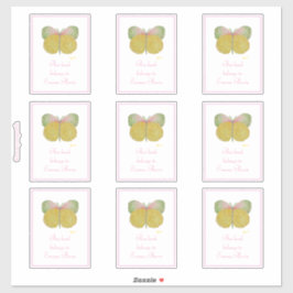 Yellow June Butterfly Bookplaat Sticker