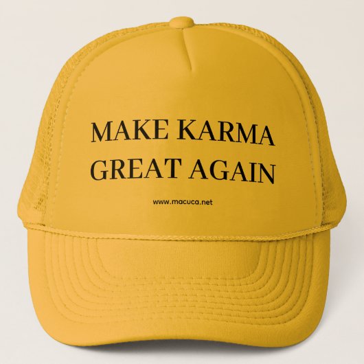 Yellow karma hat trucker pet (Voorkant)