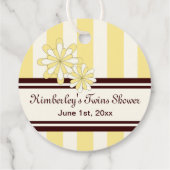 Yellow Koala Twin Baby shower / Verjaardag Dank u Bedankjes Labels (Achterkant)