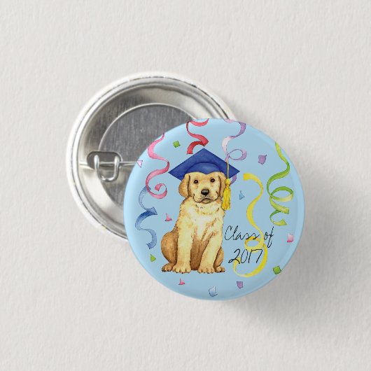 Yellow Lab Afstuderen Ronde Button 3,2 Cm (Voorkant /achterkant)