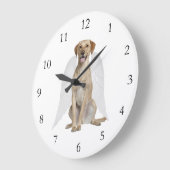 Yellow Lab Angel Clock Grote Klok (Hoek)