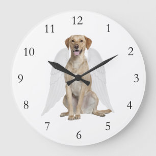 Yellow Lab Angel Clock Grote Klok