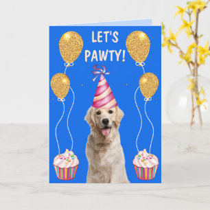 Yellow Lab Birthday Pawty Kaart
