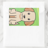 Yellow Lab-cartoon Rechthoekige Sticker (Tas)