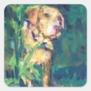 Yellow Lab Creek schilderij Sticker