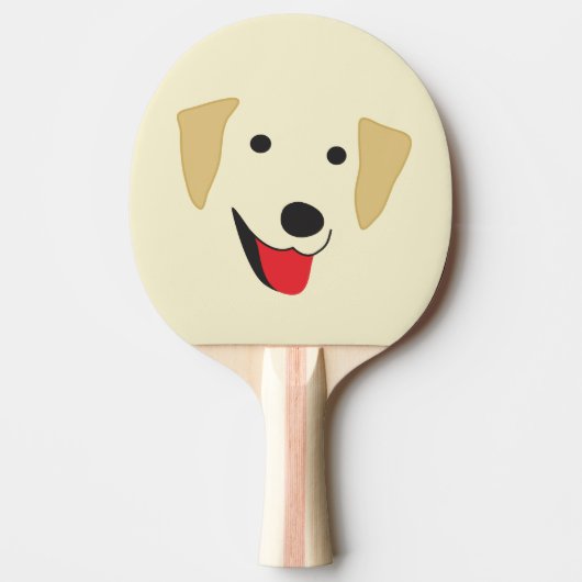 Yellow Lab Face Tafeltennisbatje (Voorkant)
